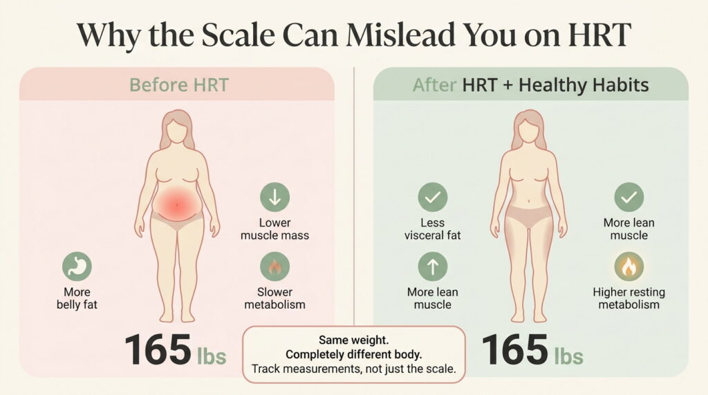 Why the Scale Can Mislead You on HRT